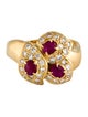 Ring 18K Ruby & Diamond Cocktail Ring