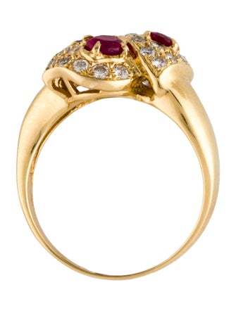 Ring 18K Ruby & Diamond Cocktail Ring