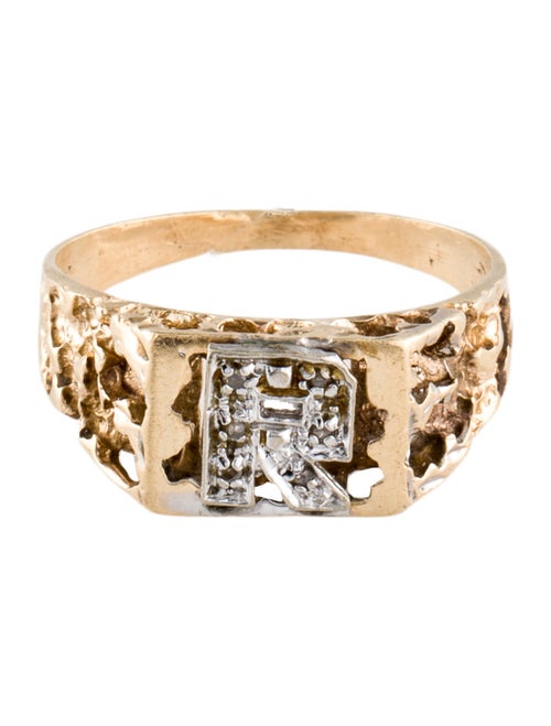 Ring 14K Diamond 'R' Cocktail Ring