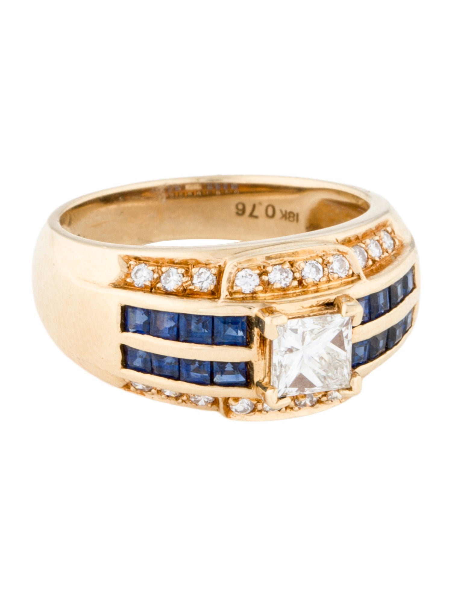 Ring 18K Sapphire & Diamond Cocktail