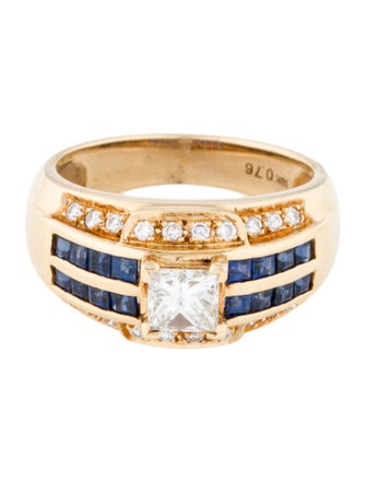 Ring 18K Sapphire & Diamond Cocktail Ring