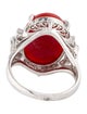 Ring Platinum Coral & Diamond Cocktail Ring