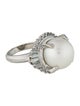 Ring Platinum Pearl & Diamond Cocktail Ring