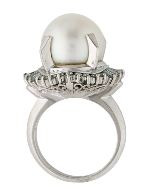 Ring Platinum Pearl & Diamond Cocktail Ring