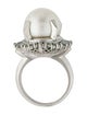 Ring Platinum Pearl & Diamond Cocktail Ring