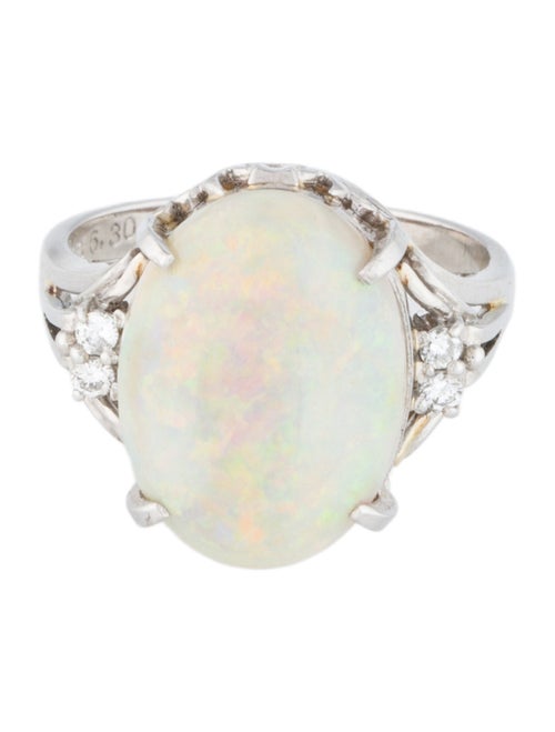 Ring Platinum 5.31ct Opal & Diamond Cocktail Ring