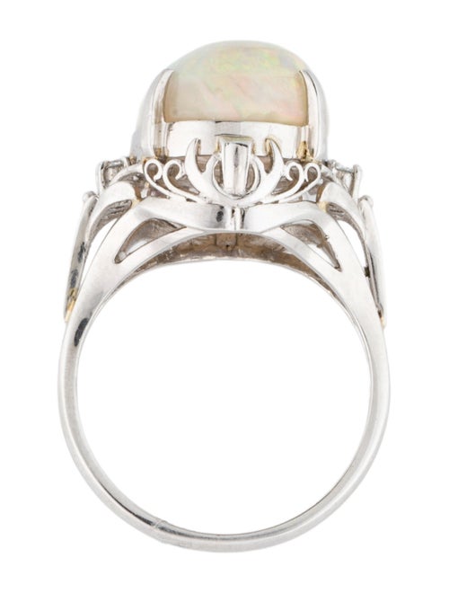 Ring Platinum 5.31ct Opal & Diamond Cocktail Ring