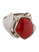Ring Platinum Coral & Diamond Cocktail Ring