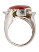 Ring Platinum Coral & Diamond Cocktail Ring