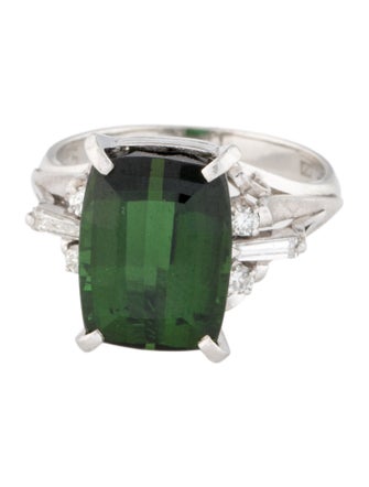 Ring Platinum 6.75ctw Tourmaline & Diamond Ring
