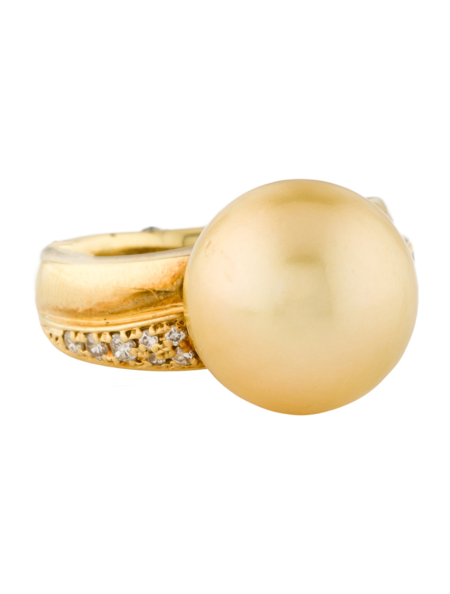 Ring 18K Pearl & Diamond Cocktail Ring