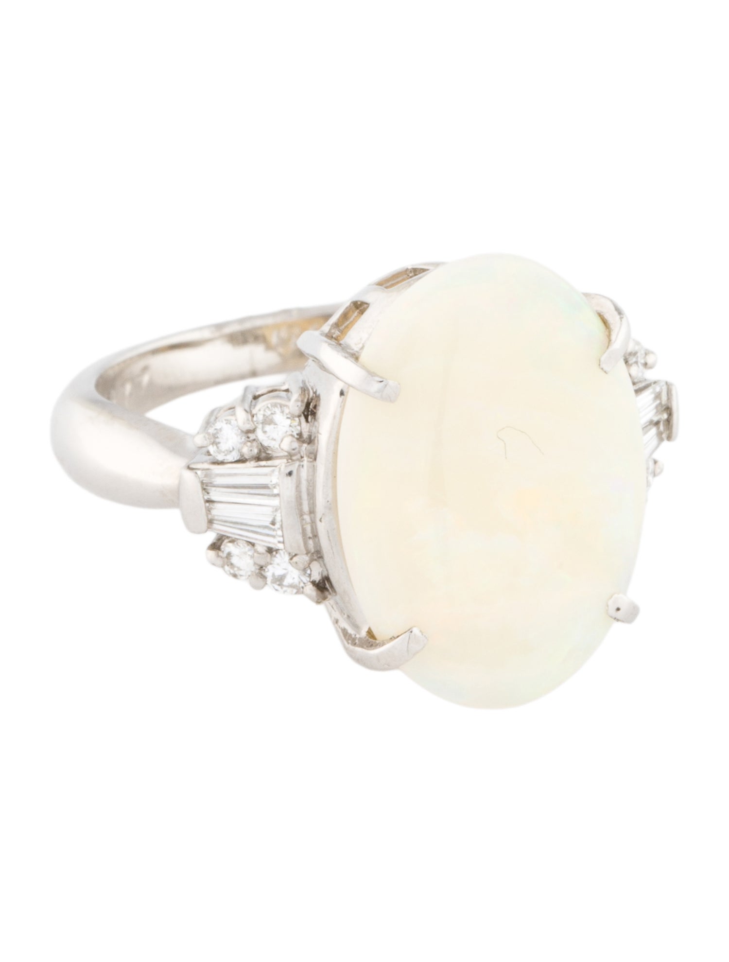 Ring Platinum 3.50ct Opal & Diamond Cocktail Ring