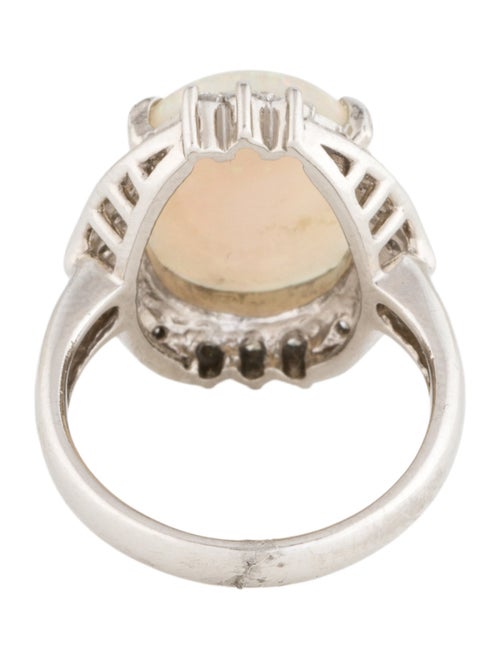 Ring Platinum Opal & Diamond Cocktail Ring