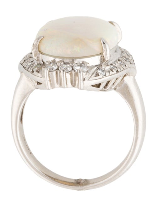 Ring Platinum Opal & Diamond Cocktail Ring