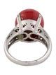 Ring Platinum Coral & Diamond Cocktail Ring