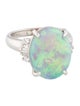 Ring Platinum 4.08ct Opal & Diamond Cocktail Ring