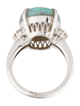 Ring Platinum 4.08ct Opal & Diamond Cocktail Ring