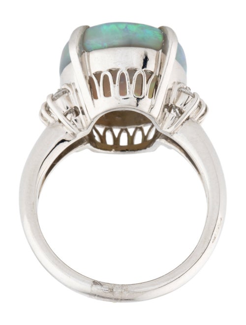 Ring Platinum 4.08ct Opal & Diamond Cocktail Ring