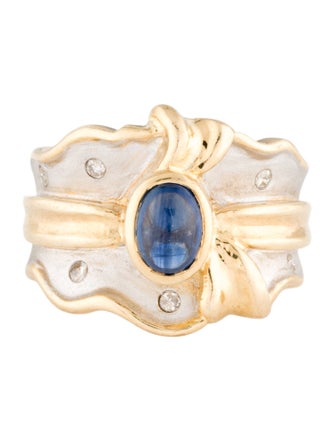 Ring 14K 1.46ct Sapphire & Diamond Cocktail Ring
