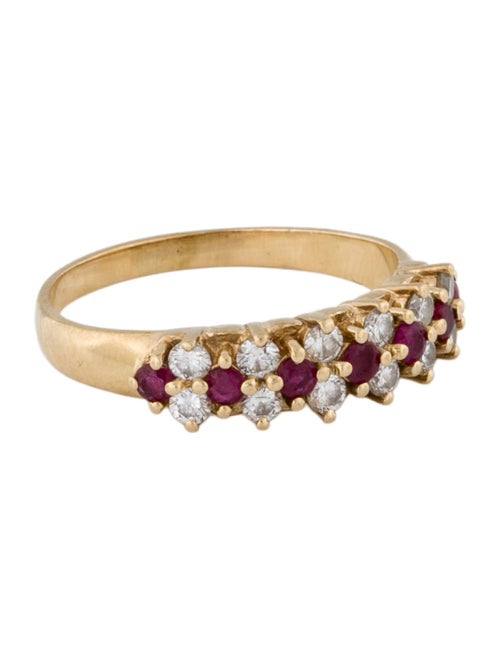 Ring 14K Ruby & Diamond Band