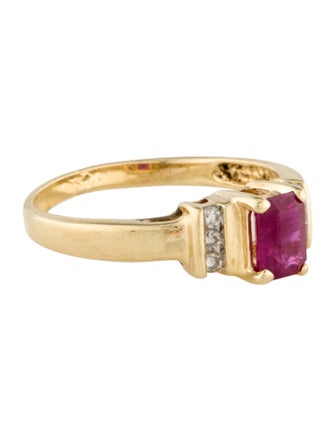 Ring 14K Ruby & Diamond Cocktail Ring