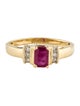 Ring 14K Ruby & Diamond Cocktail Ring