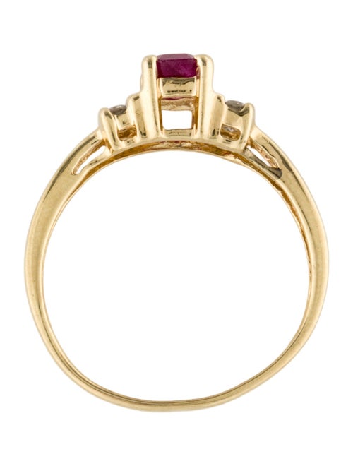 Ring 14K Ruby & Diamond Cocktail Ring