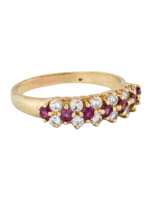 Ring 14K Ruby & Diamond Band