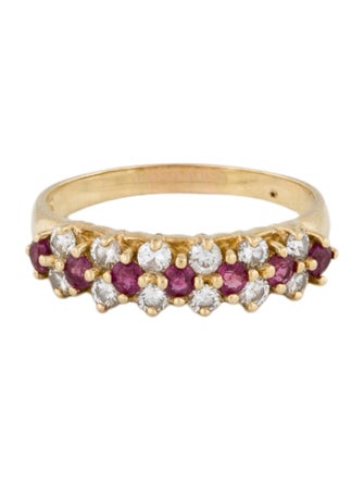 Ring 14K Ruby & Diamond Band