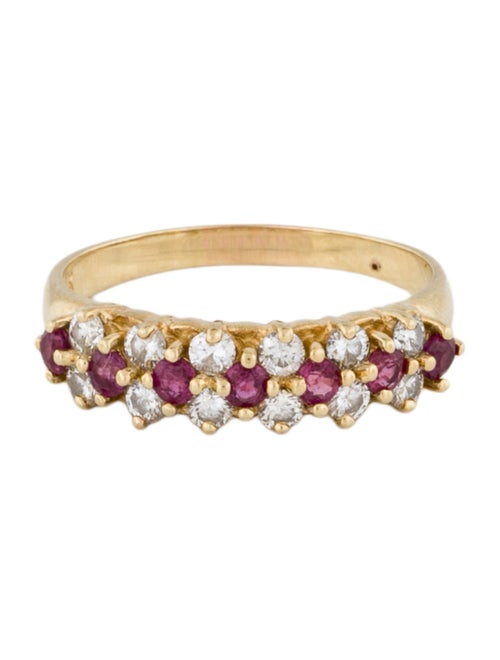 Ring 14K Ruby & Diamond Band