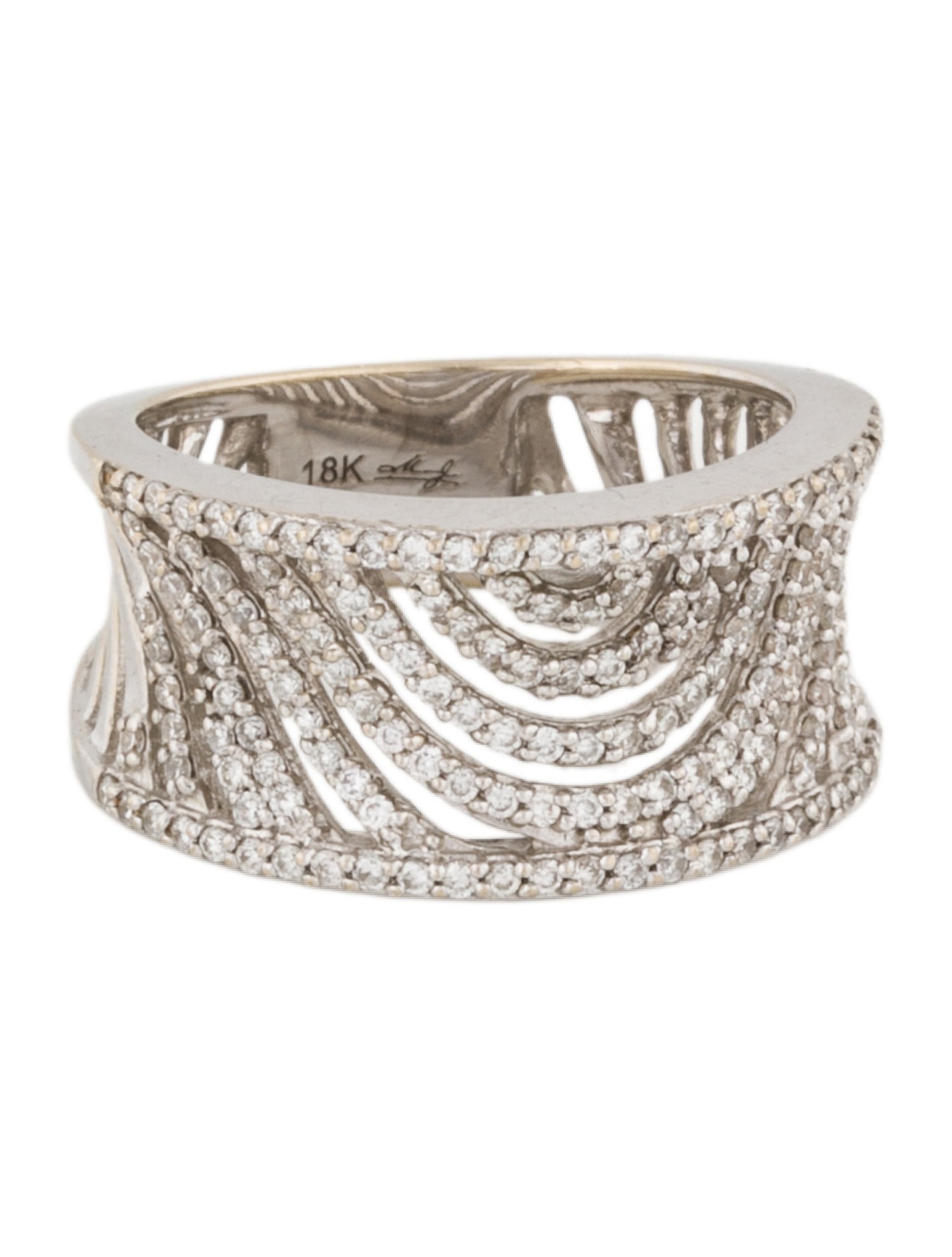 Ring 18K Diamond Pattern Band