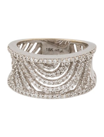 Ring 18K Diamond Pattern Band Ring