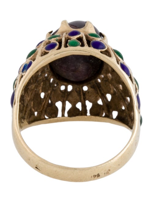 Ring 14K Star Ruby & Enamel Ring