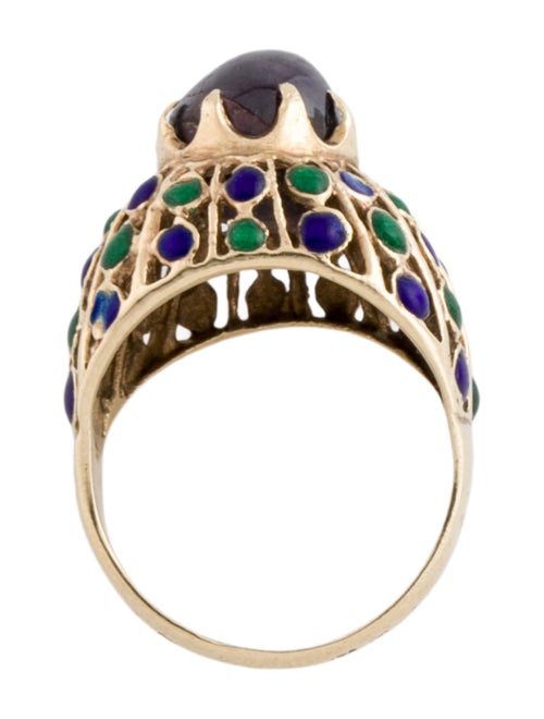 Ring 14K Star Ruby & Enamel Ring