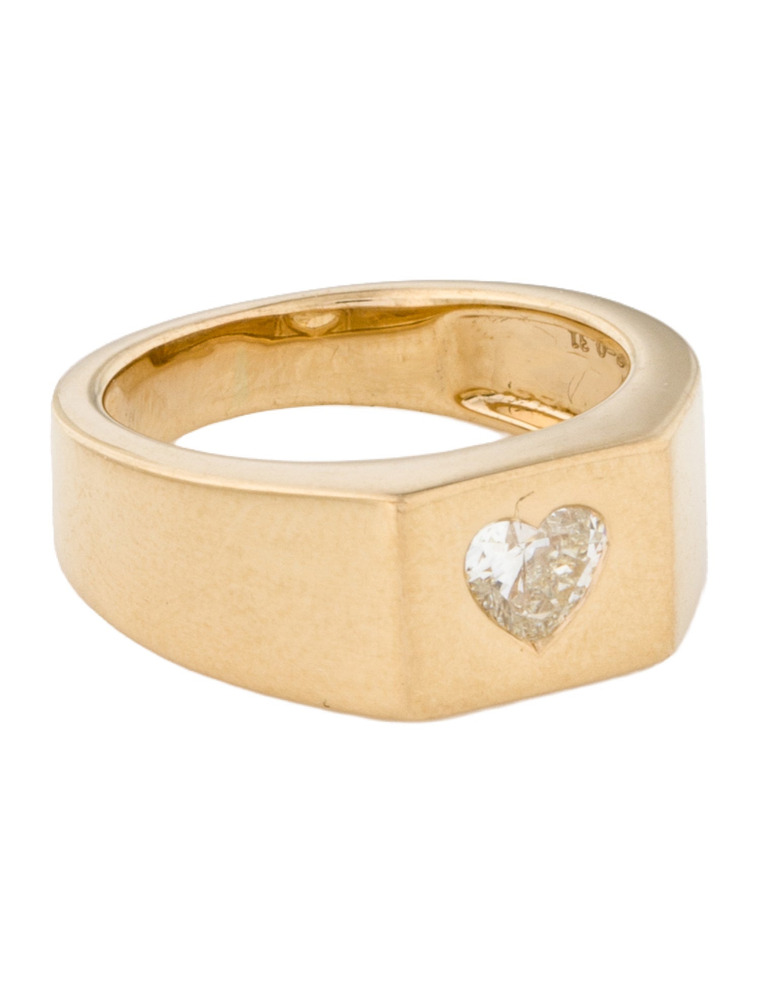 Ring 18K Diamond Heart Signet Ring