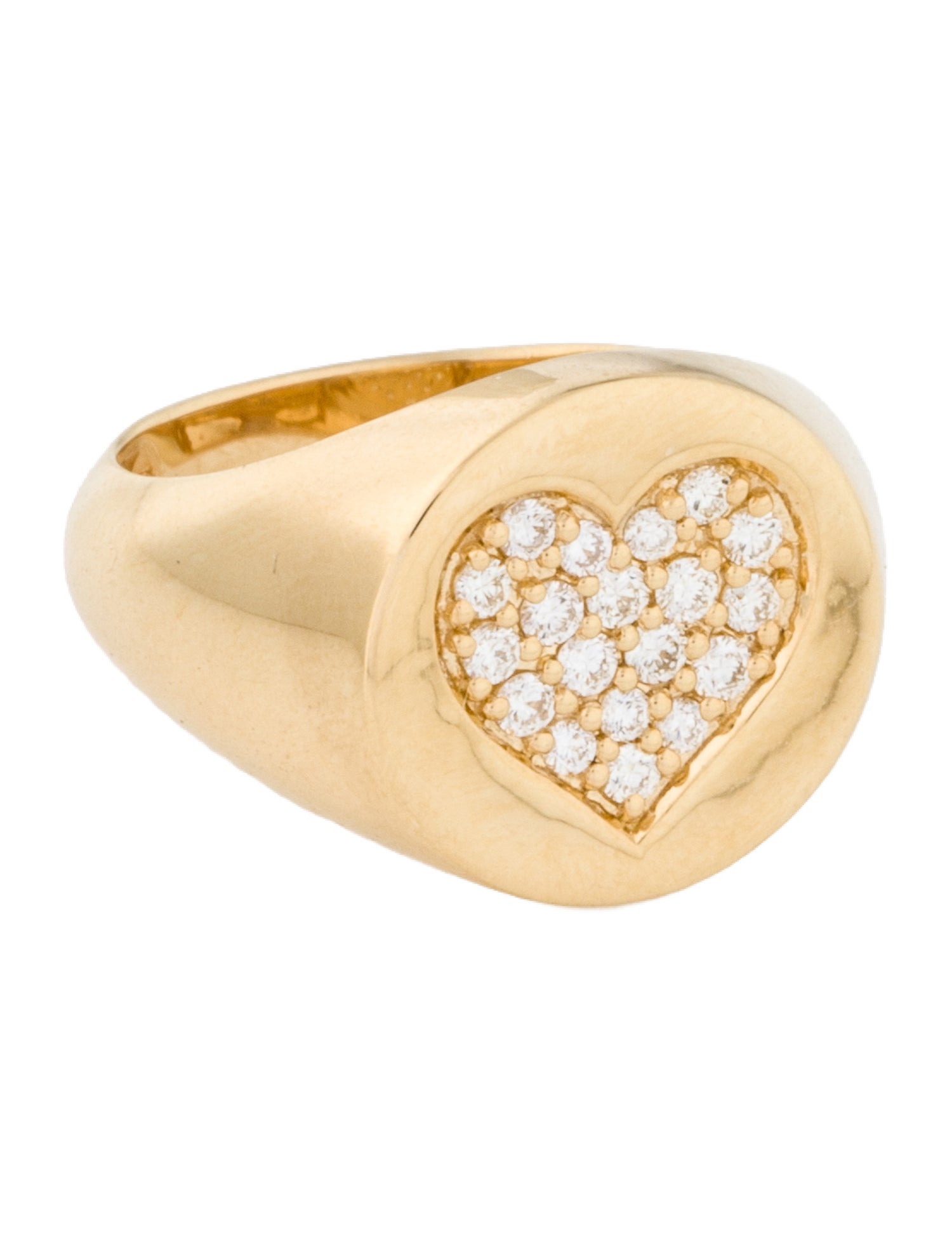 Ring 18K Diamond Heart Signet Ring