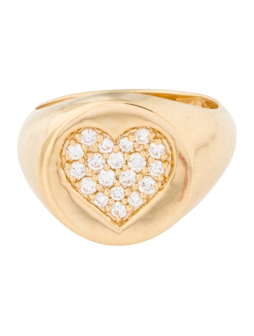 Ring 18K Diamond Heart Signet Ring