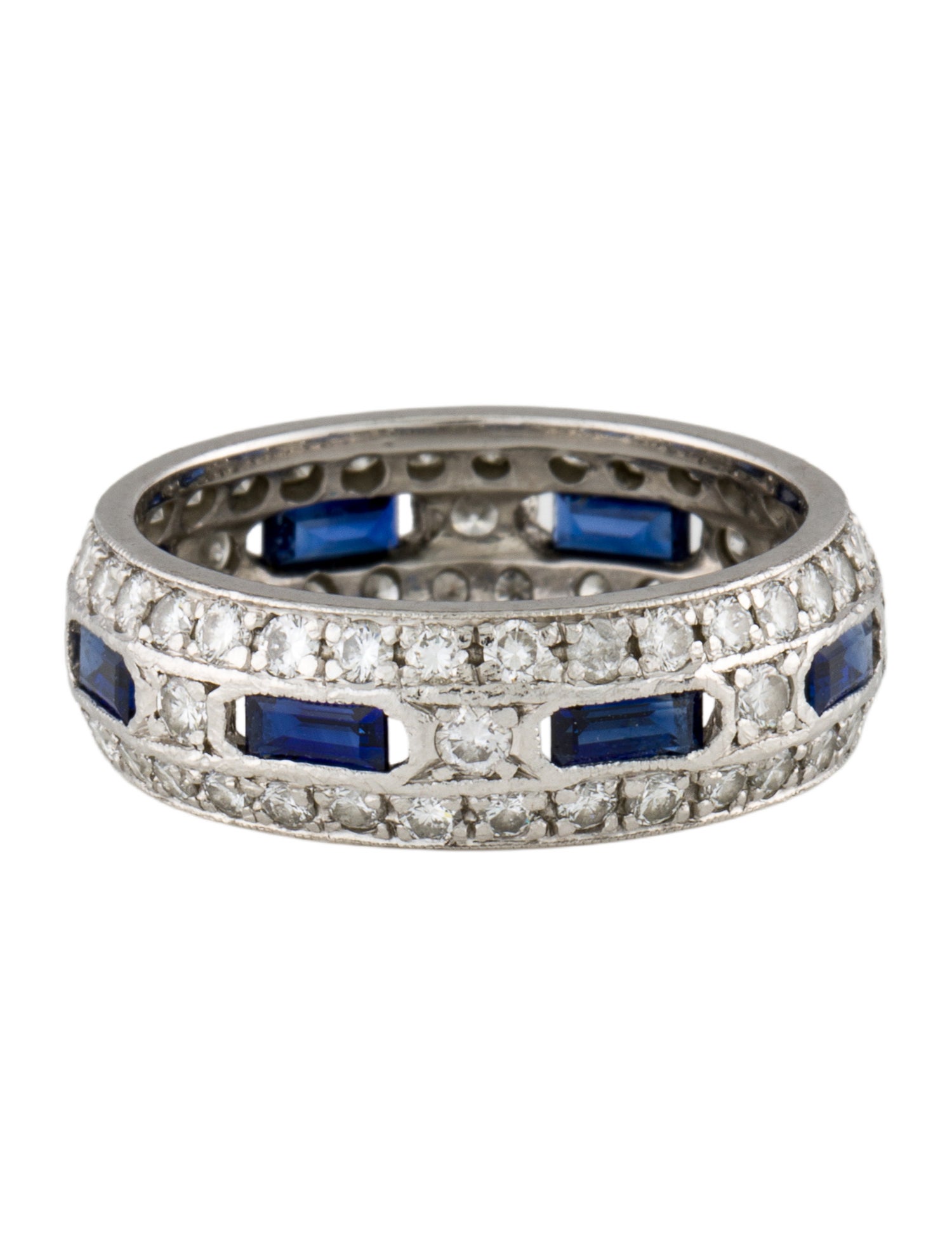 Ring Platinum 1.00ct Sapphire & Diamond Eternity Band