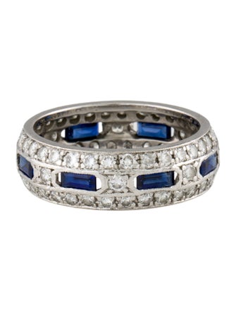 Ring Platinum 1.00ct Sapphire & Diamond Eternity Band