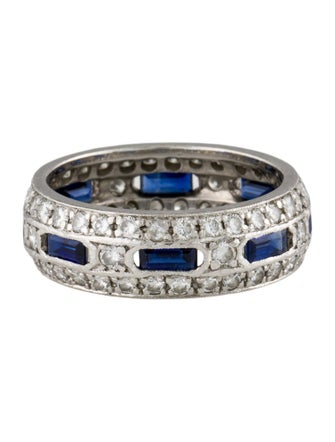 Ring Platinum 1.00ct Sapphire & Diamond Eternity Band