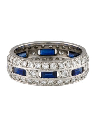 Ring Platinum 1.00ct Sapphire & Diamond Eternity Band
