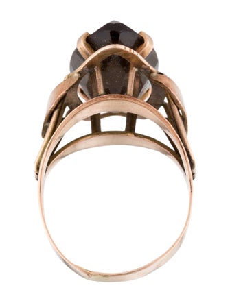 Ring 14K 12.55ct Smokey Quartz Cocktail Ring