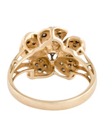 Ring 14K Diamond Flower Cocktail Ring