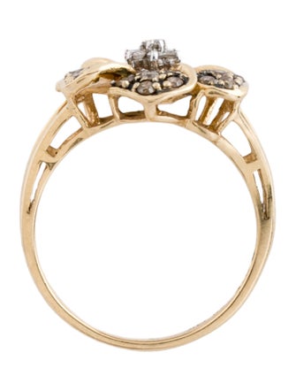 Ring 14K Diamond Flower Cocktail Ring