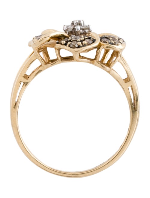 Ring 14K Diamond Flower Cocktail Ring
