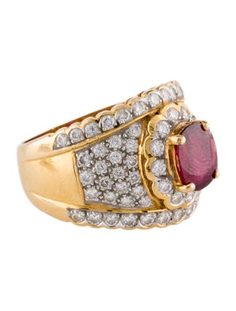 Ring 20K Ruby & Diamond Cocktail Ring