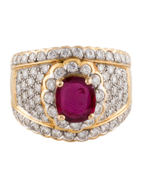 Ring 20K Ruby & Diamond Cocktail Ring