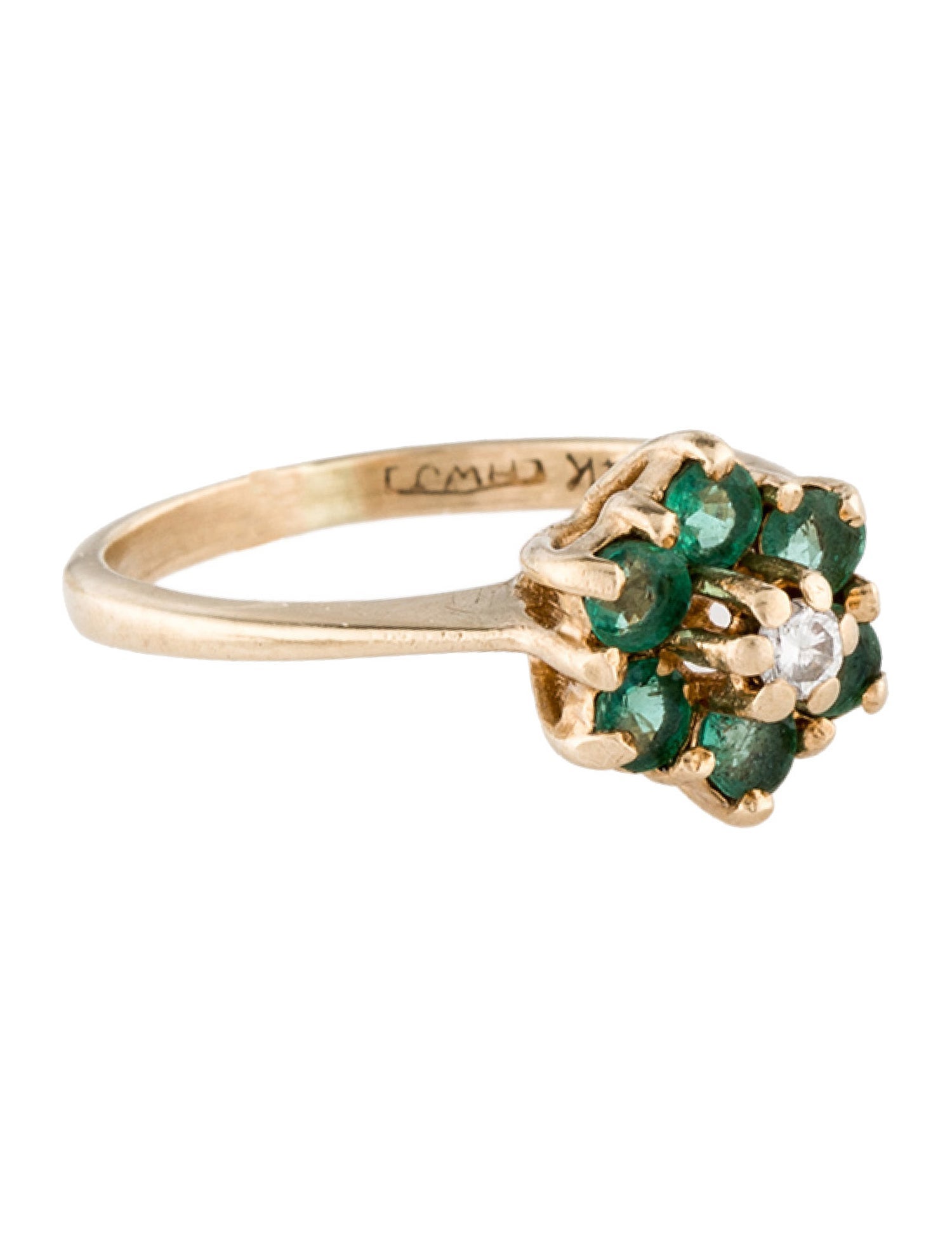 Ring 14K Emerald & Diamond