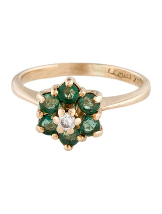 Ring 14K Emerald & Diamond Ring