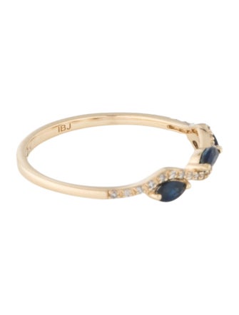 Ring 14K Sapphire & Diamond Band